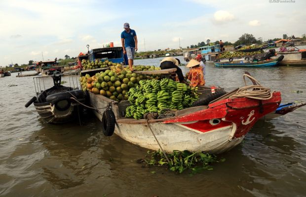 Fruit seller at the Long Xuyen Floating Market